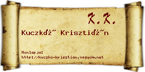 Kuczkó Krisztián névjegykártya